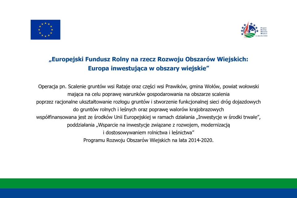 Logo Scalanie gruntów we wsiach Rataje i Prawików